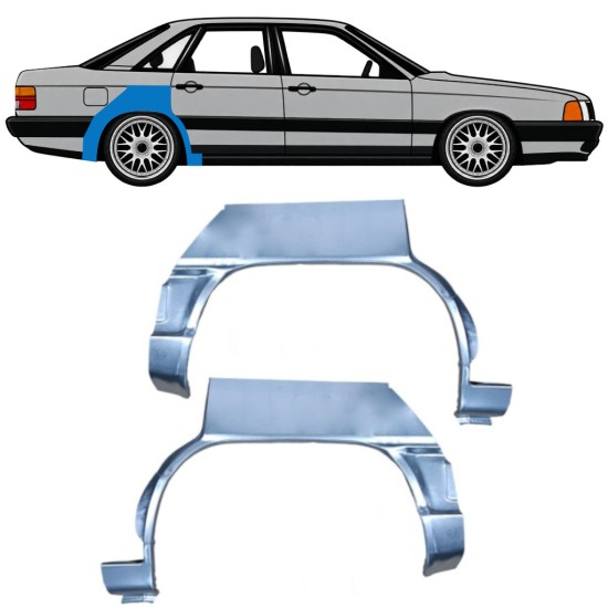 Sidovägg hjulhuskant för Audi 100 C3 1982-1990 / Vänster+Höger / Set 9993
