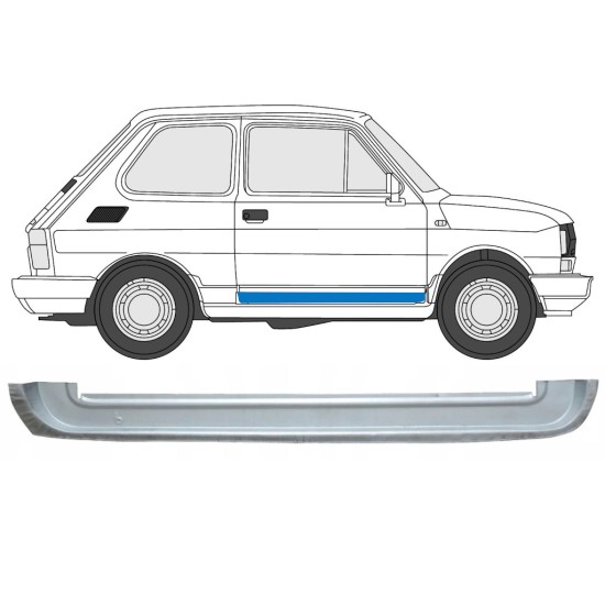 Inre fram dörrreparationspanel för Fiat 126p 1972-2000 / Höger 17263
