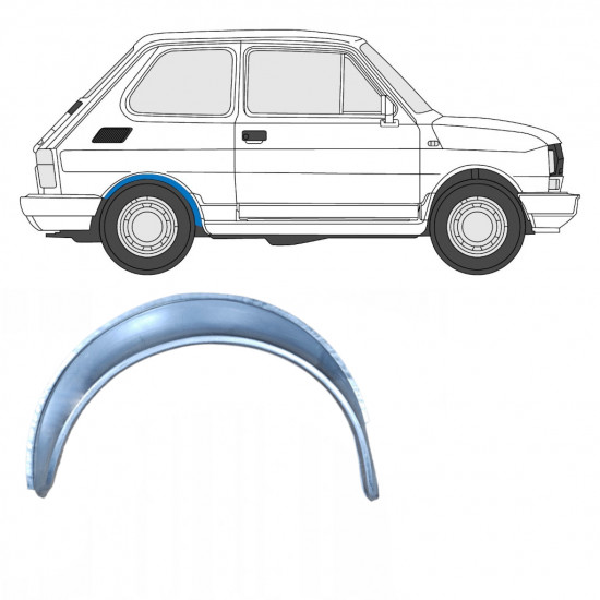 Sidovägg hjulhuskant för Fiat 126p 1972-2000 / Höger 7579