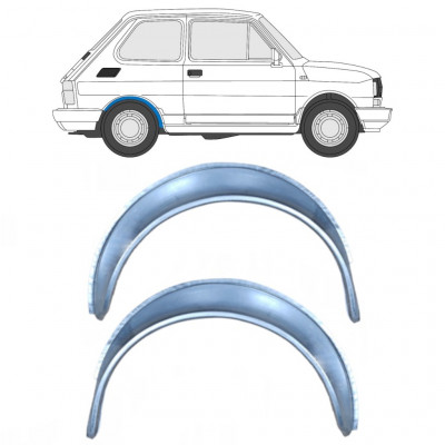 Sidovägg hjulhuskant för Fiat 126p 1972-2000 / Vänster+Höger / Set 10461