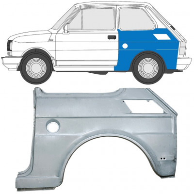 Sidovägg hjulhuskant för Fiat 126p 1985-1994 / Vänster 7585