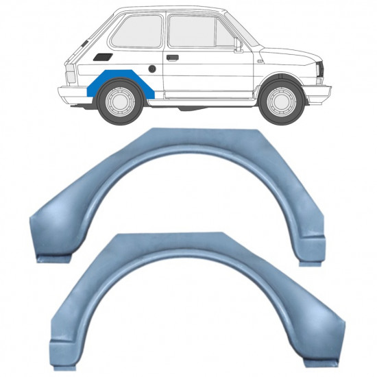 Sidovägg hjulhuskant för Fiat 126p 1972-2000 / Vänster+Höger / Set 9527