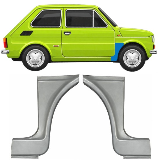 Reparationspanel till framskärm för Fiat 126p 1972-2000 / Vänster+Höger / Set 11219