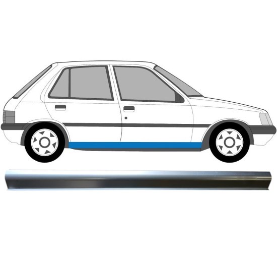 Nedre tröskelplåt reparationspanel för Peugeot 205 1983-1998 / Vänster = Höger (symmetrisk) 16057