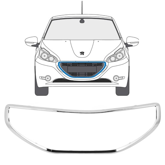 Grillram för Peugeot 208 2012-2015 16197