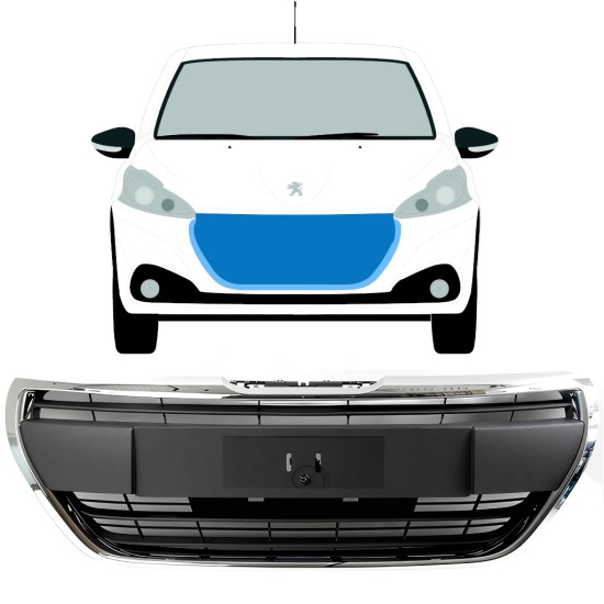 Grill för Peugeot 208 2015-2019 ACTIVE / Set 7508