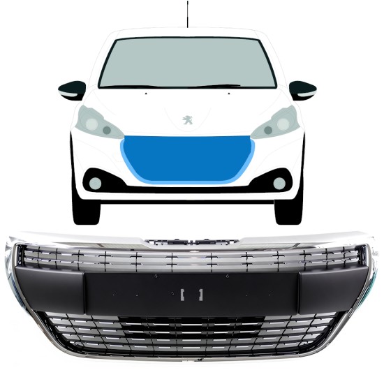 Grill för Peugeot 208 2015-2019 ALLURE / Set 7507