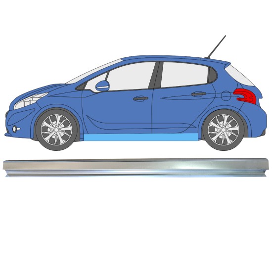 Tröskelplåt reparationspanel för Peugeot 208 2012-2019 / Vänster 16314