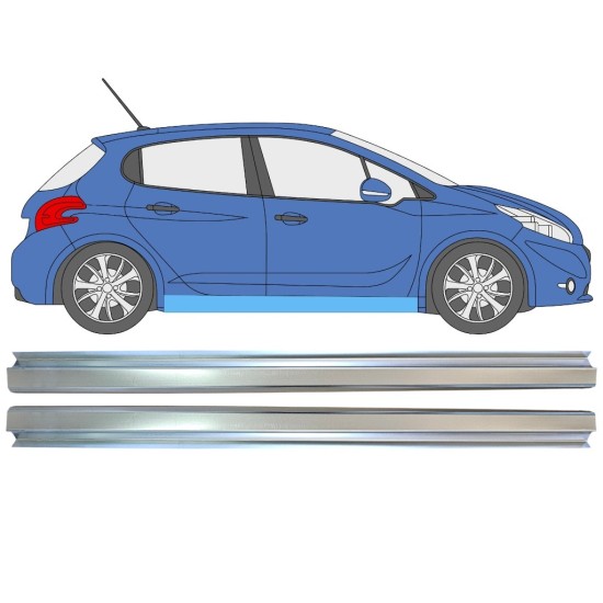 Tröskelplåt reparationspanel för Peugeot 208 2012-2019 / Vänster+Höger / Set 16315
