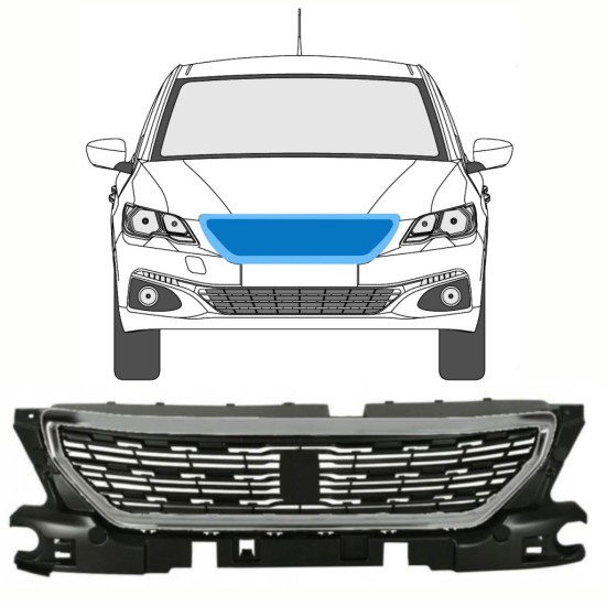 Grill för Peugeot 301 2017- / Set 8499