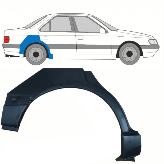 Sidovägg hjulhuskant för Peugeot 405 1987-1996 / Höger 10781