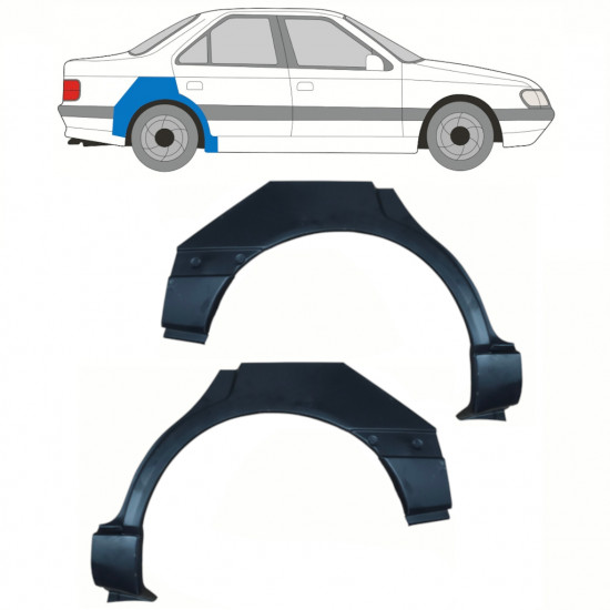 Sidovägg hjulhuskant för Peugeot 405 1987-1996 / Vänster+Höger / Set 10783