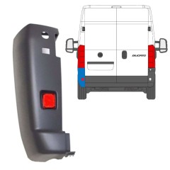 Bak stötfångarhörn + reflexlampa för Fiat Ducato 2006-2018 / Vänster / Set 9728
