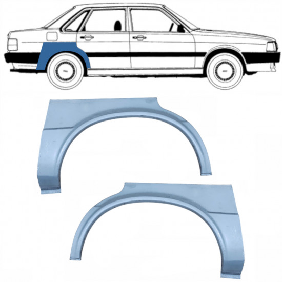 Sidovägg hjulhuskant för Audi 80 B2 1978-1986 / Vänster+Höger / Set 10505