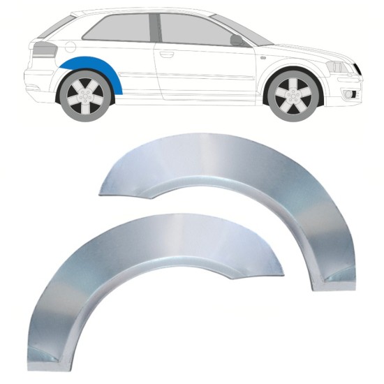 Sidovägg hjulhuskant för Audi A3 8P 2003-2012 / Vänster+Höger / Set 16321