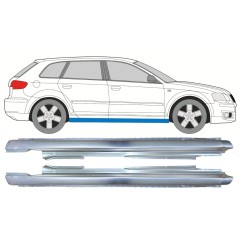 Tröskelplåt för Audi A3 8P 2003-2012 / Vänster+Höger / Set 9999
