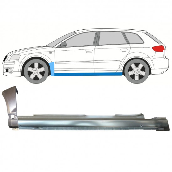 Reparationspanel för tröskel + fram skärm för Audi A3 8P 2003-2012 / Vänster 11148