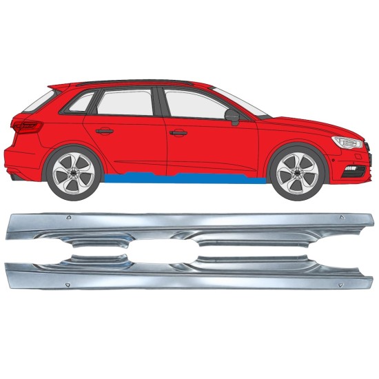 Tröskelplåt för Audi A3 8V 2012-2020 / Vänster+Höger / HATCHBACK / Set 17285