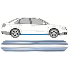 Tröskelplåt reparationspanel för Audi A4 B6 2000-2004 / Vänster = Höger (symmetrisk) / Set 9759