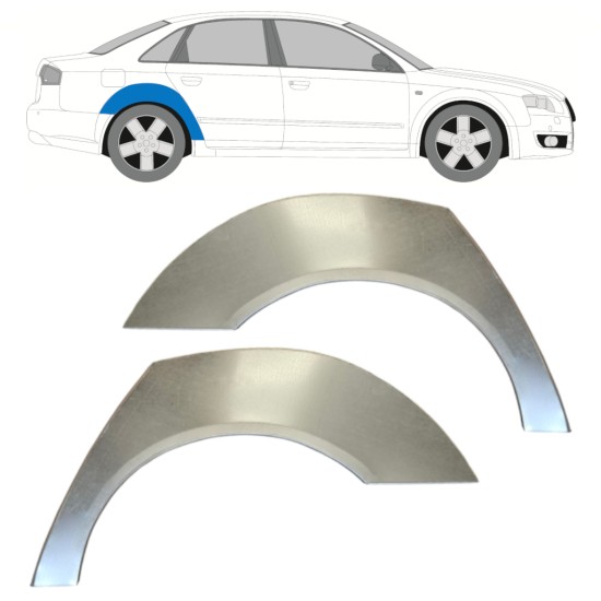 Sidovägg hjulhuskant för Audi A4 B7 2004-2007 / Vänster+Höger / Set 14747