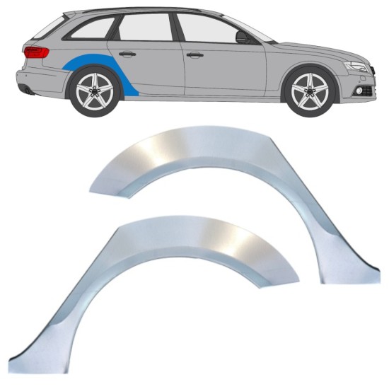 Sidovägg hjulhuskant för Audi A4 B8 2007-2016 / Vänster+Höger / Set 16324