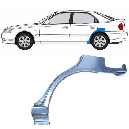 Sidovägg hjulhuskant för Hyundai Accent 2000-2006 / Vänster 7594