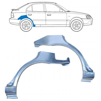 Sidovägg hjulhuskant för Hyundai Accent 2000-2006 / Vänster+Höger / Set 9881