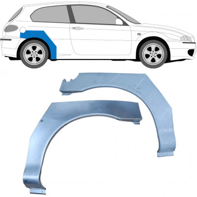 Sidovägg hjulhuskant för Alfa Romeo 147 2000-2010 / Vänster+Höger / Set 9269