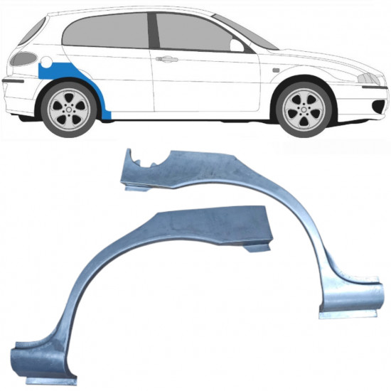 Sidovägg hjulhuskant för Alfa Romeo 147 2000-2010 / Vänster+Höger / Set 9268