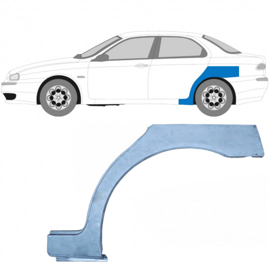 Sidovägg hjulhuskant för Alfa Romeo 156 1997-2005  / Vänster / SEDAN 5401