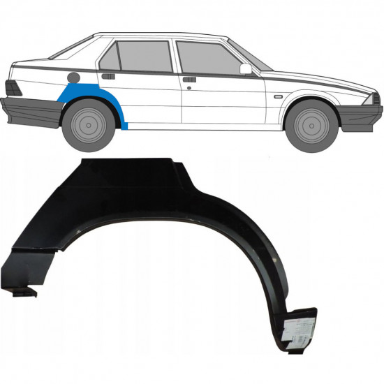 Sidovägg hjulhuskant för Alfa Romeo 75 1985-1992 / Höger 7015