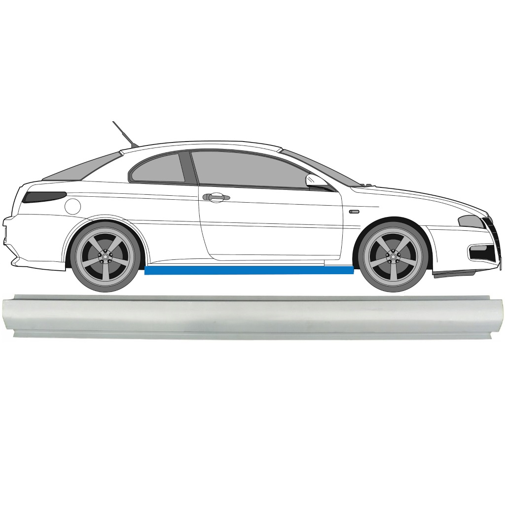 Tröskelplåt Reparationspanel För Alfa Romeo Gt 2003-2010 / Vänster = Höger (Symmetrisk) 7174