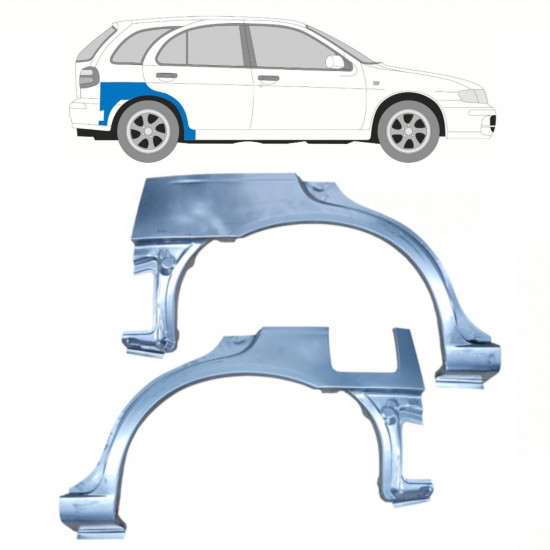 Sidovägg hjulhuskant för Nissan Almera 1995-2000 / Vänster+Höger / Set 10223