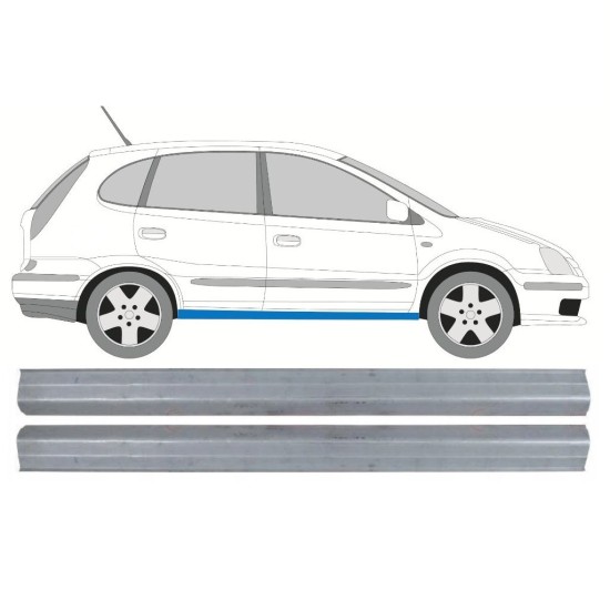 Tröskelplåt reparationspanel för Nissan Almera Tino 2000-2006 / Vänster = Höger (symmetrisk) / Set 10649