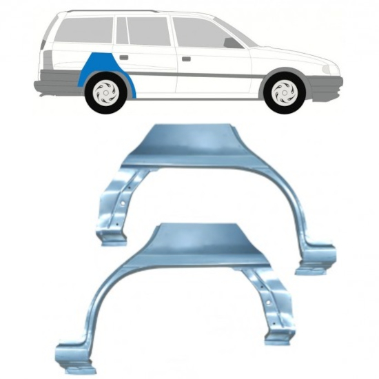 Sidovägg hjulhuskant för Opel Astra 1991-2002 / Vänster+Höger / COMBI / Set 9685