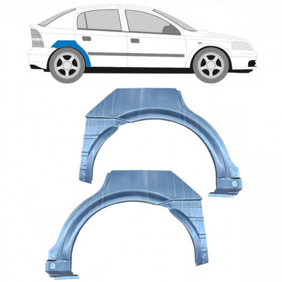 Sidovägg hjulhuskant för Opel Astra 1998-2009 / Vänster+Höger / Set 9167