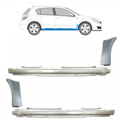 Tröskel + fram skärm reparationspanel för Opel Astra H 2003-2014 / Set 11163
