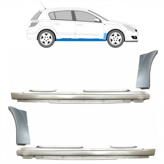 OPEL ASTRA 2003-2014 REPARATIONSPANEL FÖR FRAMSKÄRM + TRÖSKELPLÅT TILL / VÄNSTER + HÖGER