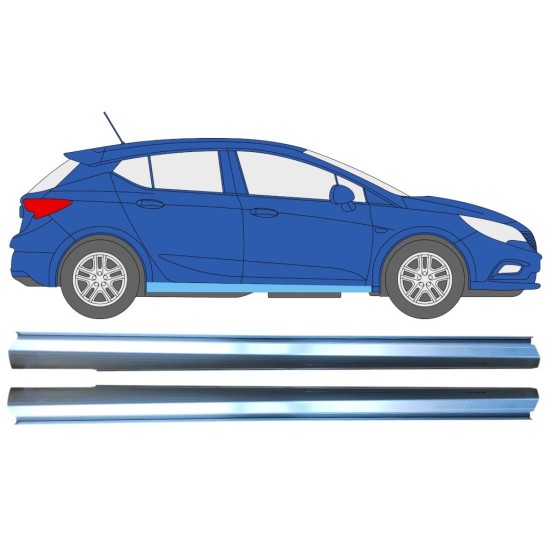 Nedre tröskelplåt reparationspanel för Opel Vauxhall Astra K 2015-2022 / Vänster+Höger / Set 16626