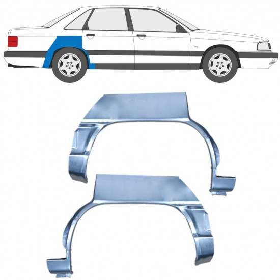 Sidovägg hjulhuskant för Audi 100 C3 1982-1991 / Vänster+Höger / Set 9993