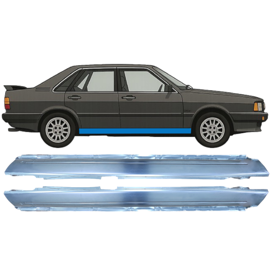 Tröskelplåt för Audi 80 B2 1978-1986 / Vänster+Höger / Set 9116