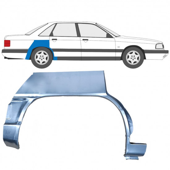 Sidovägg hjulhuskant för Audi 100 C3 1982-1991 / Höger 7607