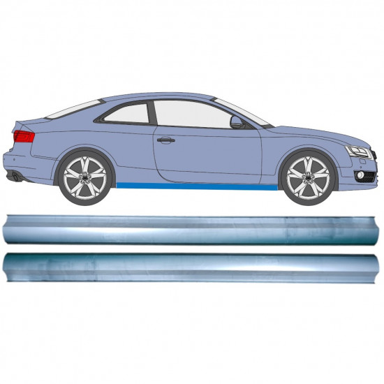 Tröskelplåt reparationspanel för Audi A5 S5 B8 2007-2016 / Vänster+Höger / Vänster = Höger (symmetrisk) / Set 12893
