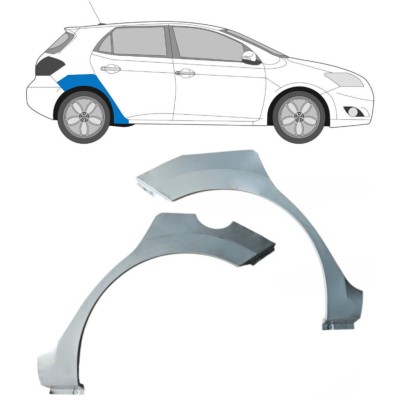 Sidovägg hjulhuskant för Toyota Auris 2007-2012 / Vänster+Höger / Set 16855