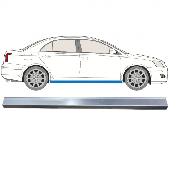 Nedre tröskelplåt reparationspanel för Toyota Avensis T25 2003-2008 / Vänster = Höger (symmetrisk) 12865