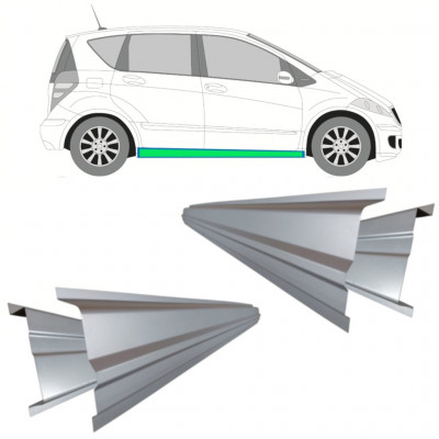 MERCEDES A-CLASS 2004-2012 INRE + YTTRE TRÖSKELPLÅT / HÖGER + VÄNSTER / UPPSÄTTNING