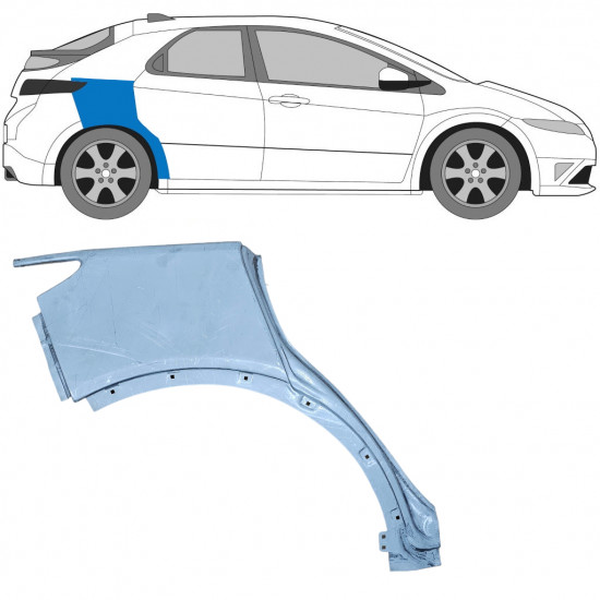 Sidovägg hjulhuskant för Honda Civic 2005-2011 / Höger 6634