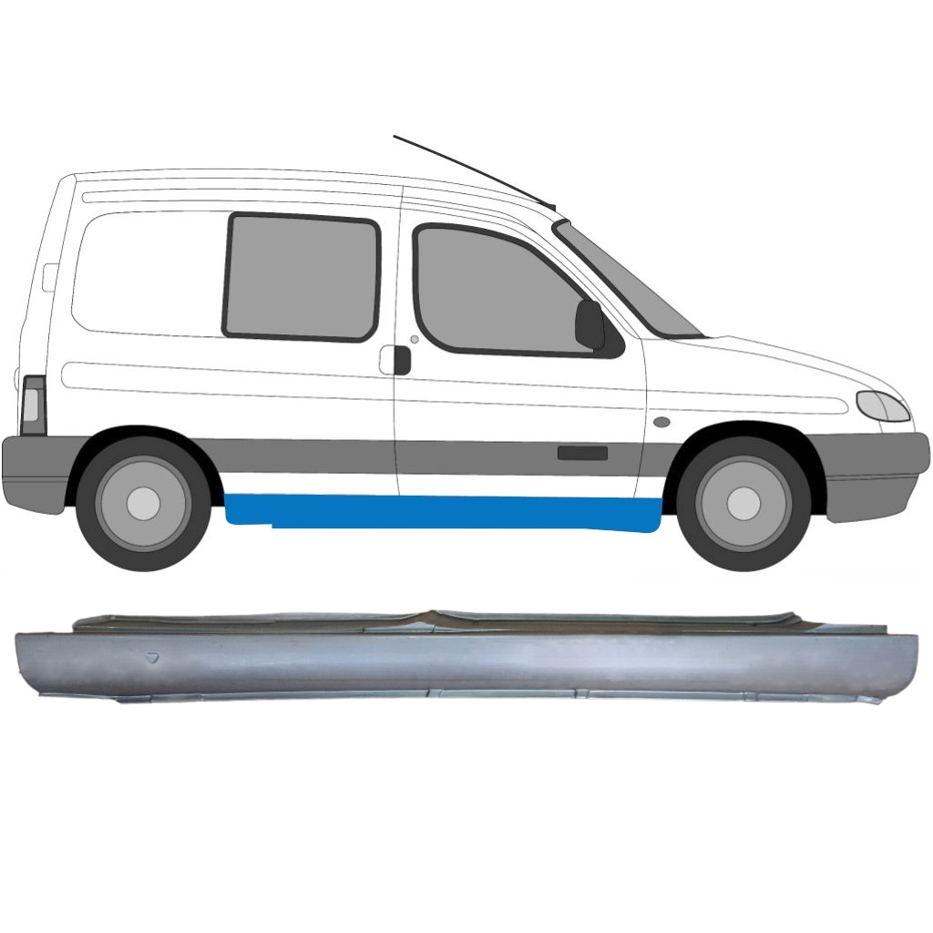 Tröskelplåt Reparationspanel För Peugeot Partner 1996- / Höger 6952