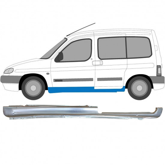 Tröskelplåt reparationspanel för Peugeot Partner 1996- / Vänster 6955
