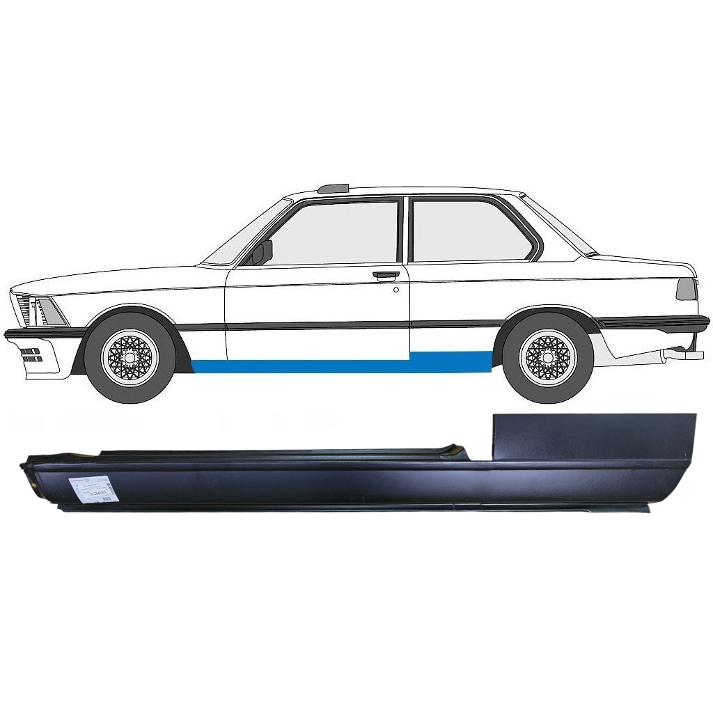 BMW 3 E21 1975-1984 2 DÖRRAR full TRÖSKELPLÅT TILL / PAR